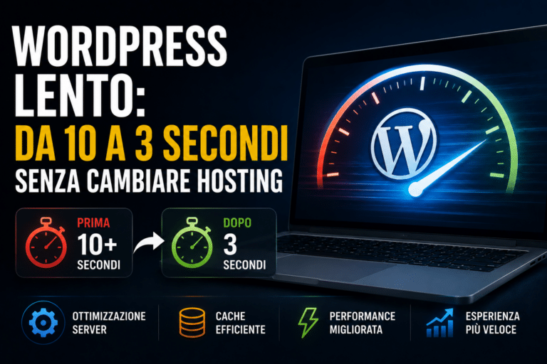WordPress lento: da 10 a 3 secondi senza cambiare hosting